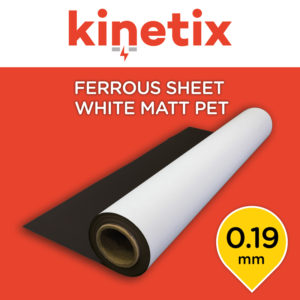 Kinetix Ferrous Sheet White Matt PET 0.19mm - 1600mm x 50m Kinetix Ferrous Sheet White Matt PET 0.19mm - 1600mm x 50m