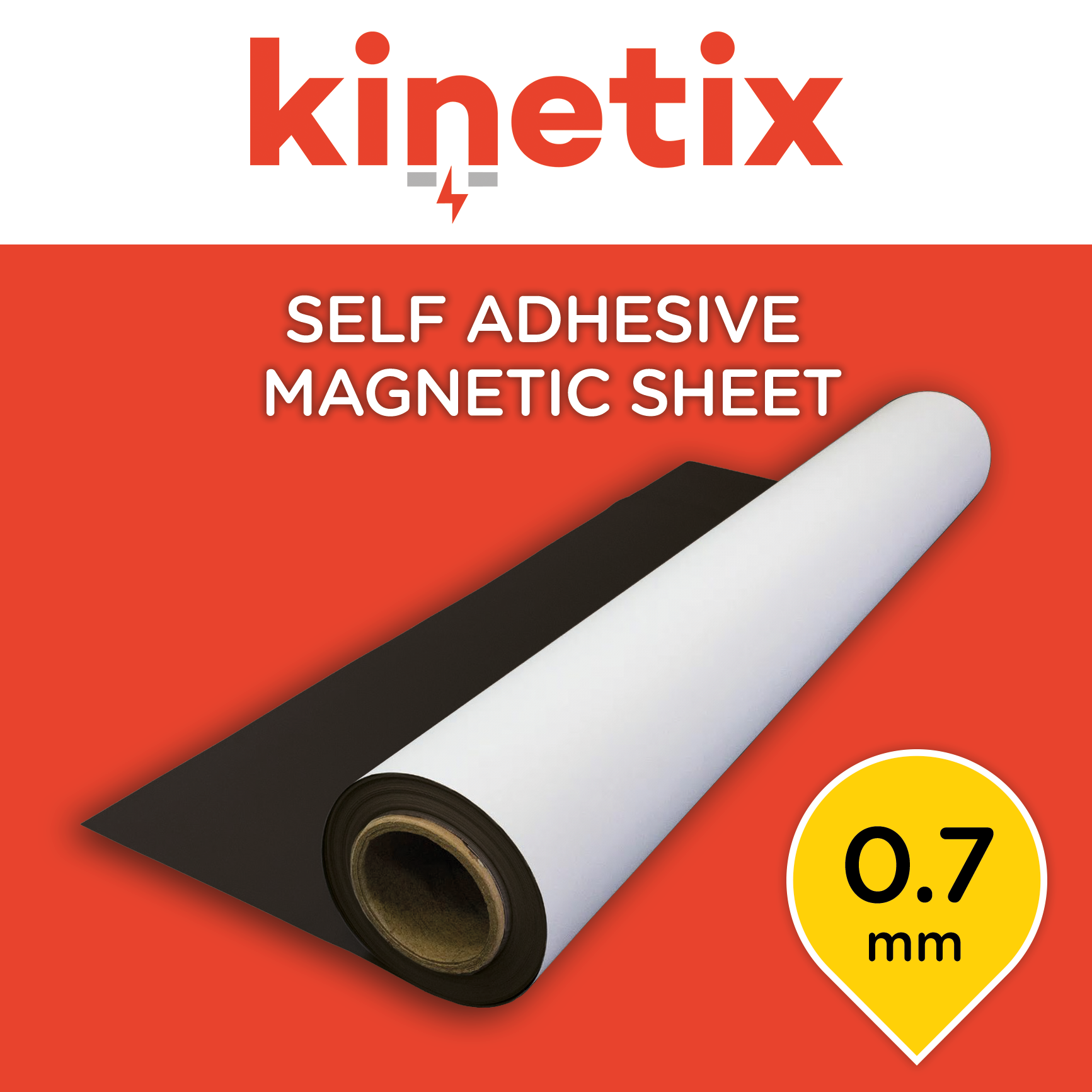 Kinetix SM700 - Self Adhesive Magnetic Sheet 0.7mm - Innotech